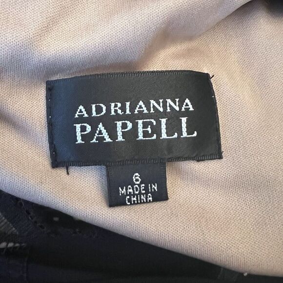 Adrianna Papell Black Lace Sleeveless Layered Evening Bodycon Dress - Picture 7 of 8